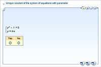 Unique solution of the system of equations with parameter
