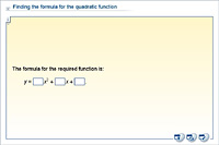 Finding the formula for the quadratic function
