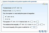 Systems of inequalities and quadratic equations with a parameter