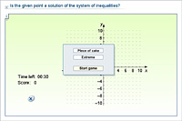Is the given point a solution of the system of inequalities?