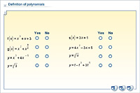 Definition of polynomials