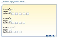 Examples of polynomials – activity