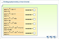 Dividing a polynomial by a linear binomial