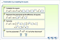 Factorisation by completing the square