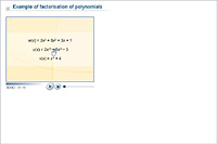 Example of factorisation of polynomials