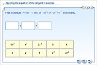 Applying the equation of the tangent in exercise