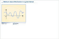Minimum value of the function in a given interval