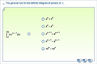 The general rule for the definite integrals of powers of  x