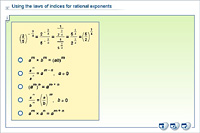 Using the laws of indices for rational exponents