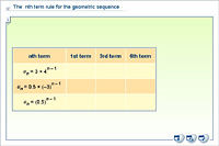 The  nth term rule for the geometric sequence