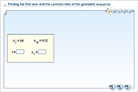 Finding the first term and the common ratio of the geometric sequence