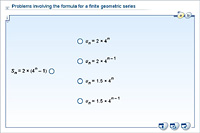 Problems involving the formula for a finite geometric series