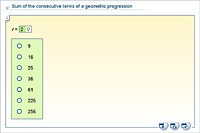 Sum of the consecutive terms of a geometric progression