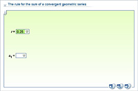 The rule for the sum of a convergent geometric series