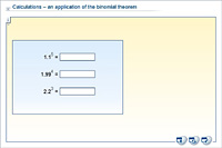 Calculations – an application of the binomial theorem
