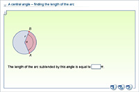 A central angle – finding the length of the arc