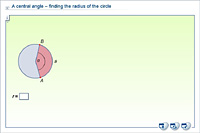A central angle – finding the radius of the circle