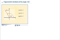 Trigonometric functions of the angle 120°