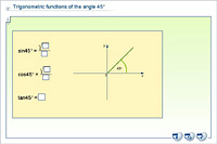 Trigonometric functions of the angle 45°