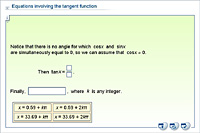 Equations involving the tangent function