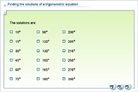 Finding the solutions of a trigonometric equation