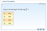 Values of the logarithms