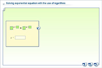 Solving exponential equation with the use of logarithms