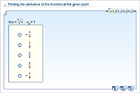 Finding the derivative of the function at the given point