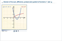 Domain of the sum, difference, product and quotient of functions  f  and  g