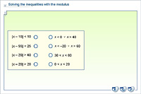 Solving the inequalities with the modulus