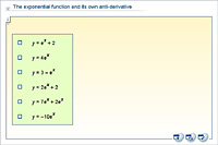 The exponential function and its own anti-derivative