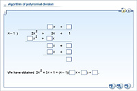 Algorithm of polynomial division