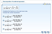 Decomposition of a rational expression