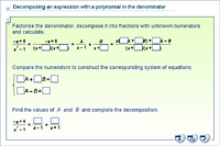 Decomposing an expression with a polynomial in the denominator