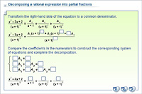 Decomposing a rational expression into partial fractions