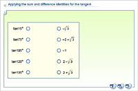 Applying the sum and difference identities for the tangent