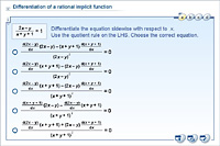 Differentiation of a rational implicit function