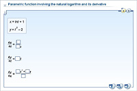 Parametric function involving the natural logarithm and its derivative