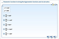 Parametric function involving the trigonometric functions and its derivative
