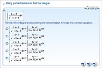 Using partial fractions to find the integral