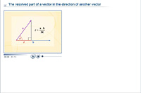 The resolved part of a vector in the direction of another vector
