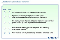 Nutritional requirements and malnutrition