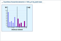 Quantities of essential elements in 1000 g of dry plant mass