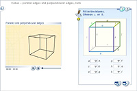 Cubes – parallel edges and perpendicular edges, nets