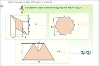 Areas of polygons made of triangles – problems