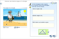 Exterior and interior angles of a triangle