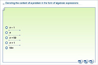 Denoting the content of a problem in the form of algebraic expressions