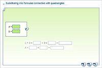 Substituting into formulas connected with quadrangles