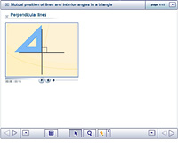 Mutual position of lines and interior angles in a triangle