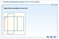 Parallel and perpendicular edges on the net of the cuboid